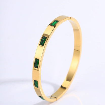 Women's Stainless Steel Bangle | Zircon & Diamond Detail | 9 Styles