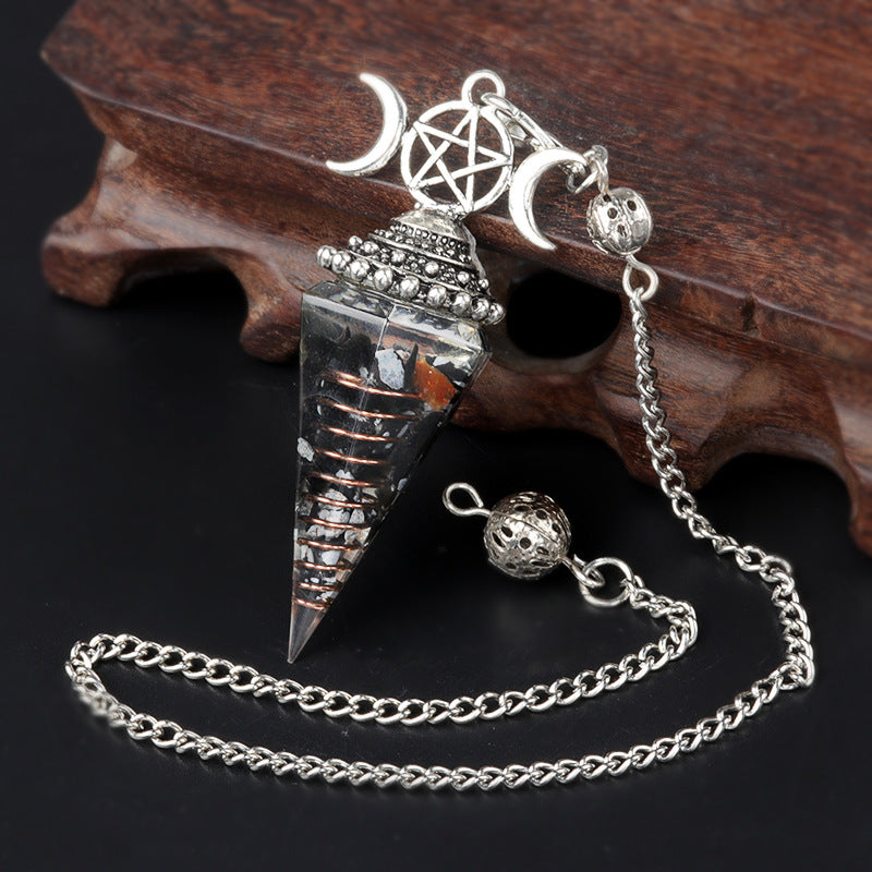 Hexagonal Pyramid Crystal Gemstone Pendant Necklace
