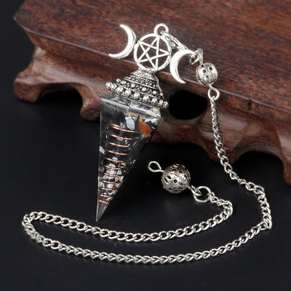 Hexagonal Pyramid Crystal Gemstone Pendant Necklace
