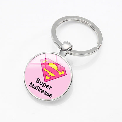 Round Glass Dome Sentiment Keychain | 13 Designs