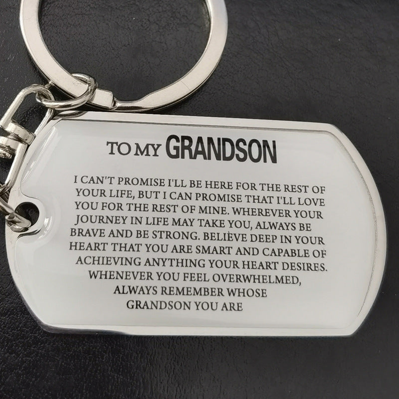 Family Sentiment Metal Keychain | Son, Daughter, Grandson Gift | JP Collections