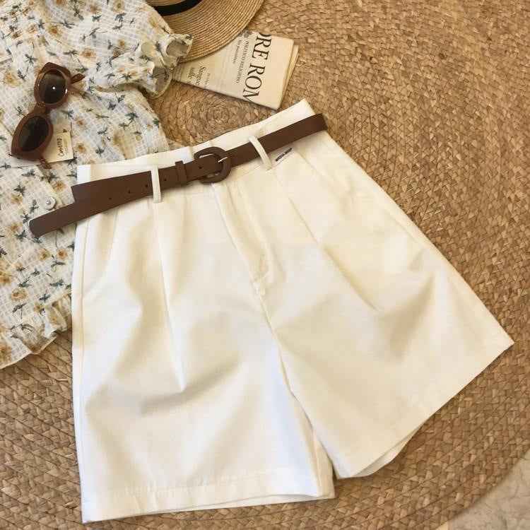 Womens Relaxed Versatile High-waisted Workwear Wide-leg Pants