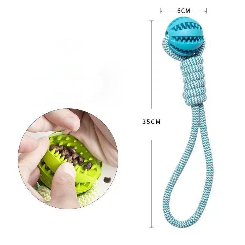 Interactive Hemp Rope & Rubber Dog Toy | Chew & Dental