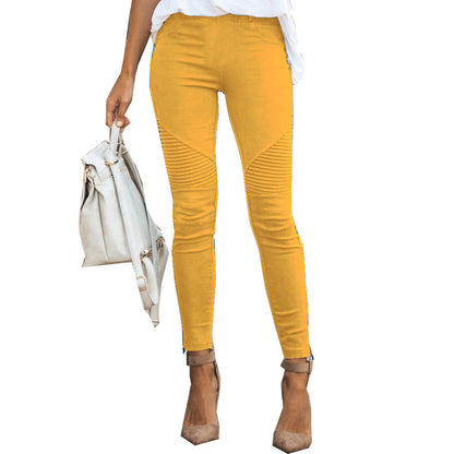 Women's Low-Rise Slim-Fit Cotton Stretch Trousers | 10 Colours | S-5XL