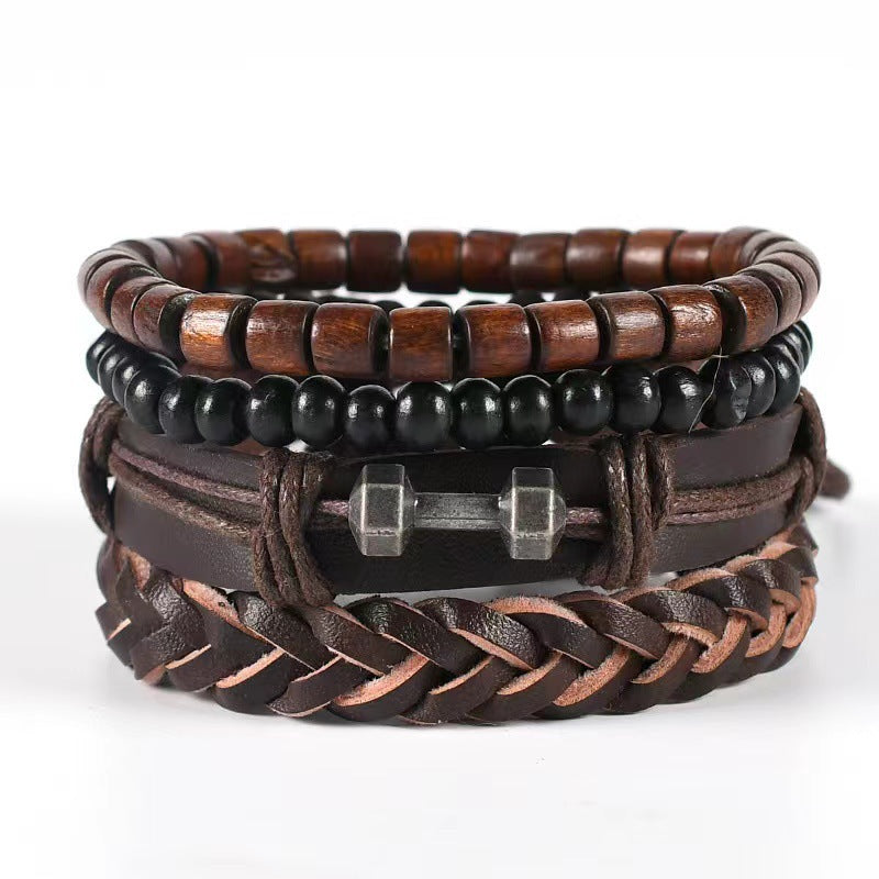 Men's Vintage Leather Bracelet – Woven & Knitted Styles, 30 Designs