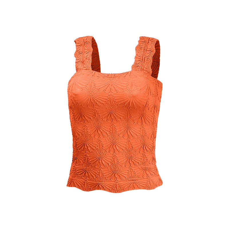 Women's Pleated Square-Neck Camisole Top