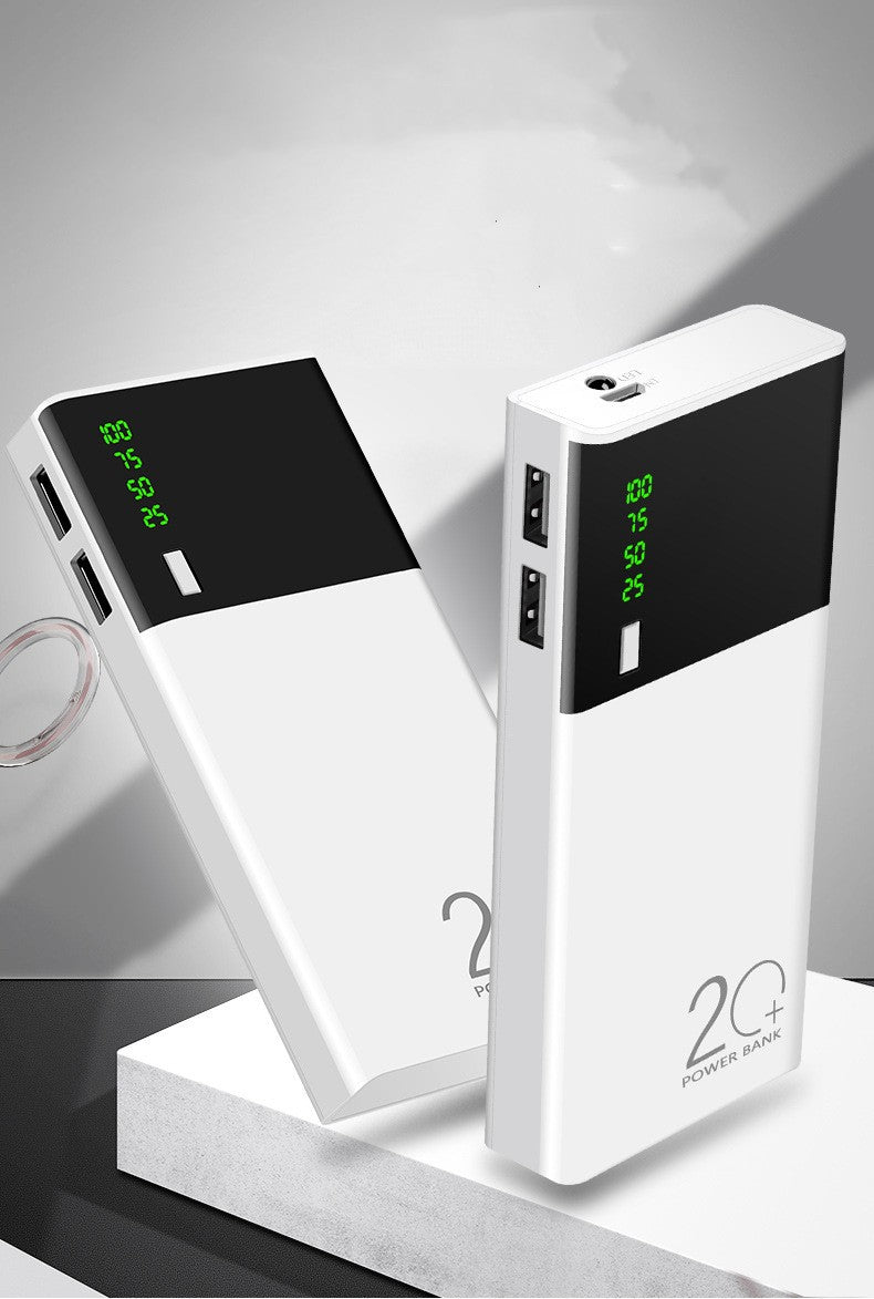 Digital Display Power Bank – Multi-Capacity Portable Charger 1,300-20,000mAh White