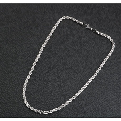 Stainless Steel Twist Chain Titanium Steel Necklace For Men And Women
