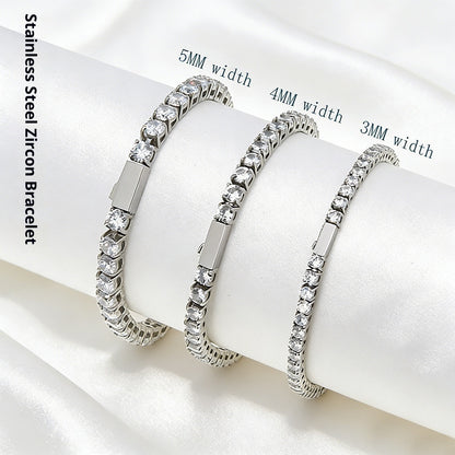 Stainless Steel 316 Tennis Chain Inlaid With Zircon