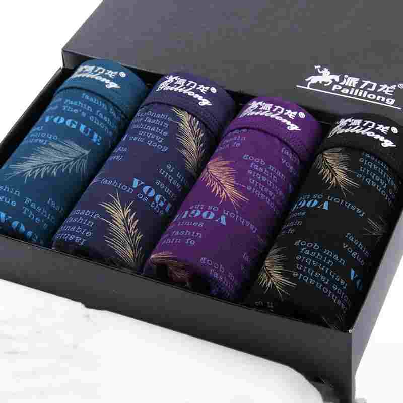 Men's Modal Boxer Briefs 4-Pack Gift Box – 5 Style Sets
