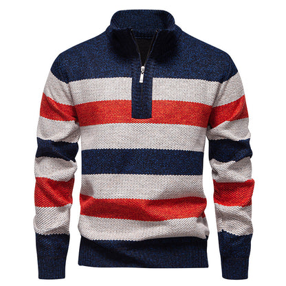 Men's Fleece-Lined Half-Zip Hoodie | Stand-Up Collar | JParker