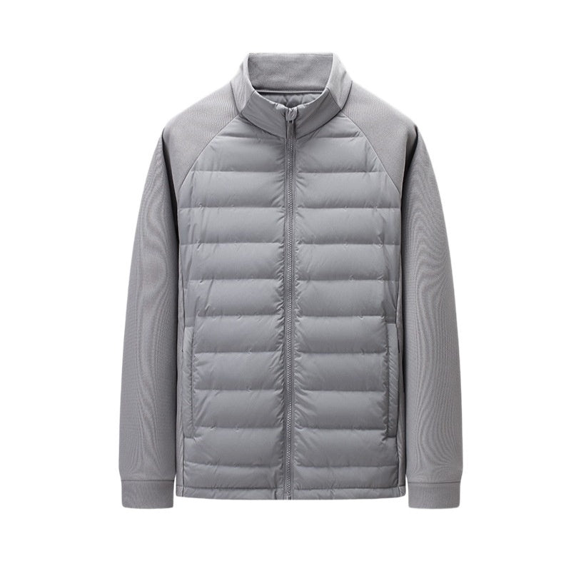 Men's White Duck Down Jacket – Stand Collar Slim Fit | M–4XL