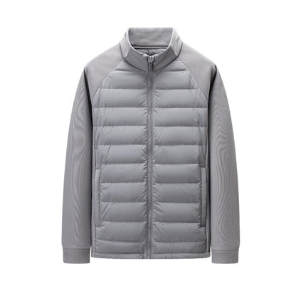 Men's White Duck Down Jacket – Stand Collar Slim Fit | M–4XL