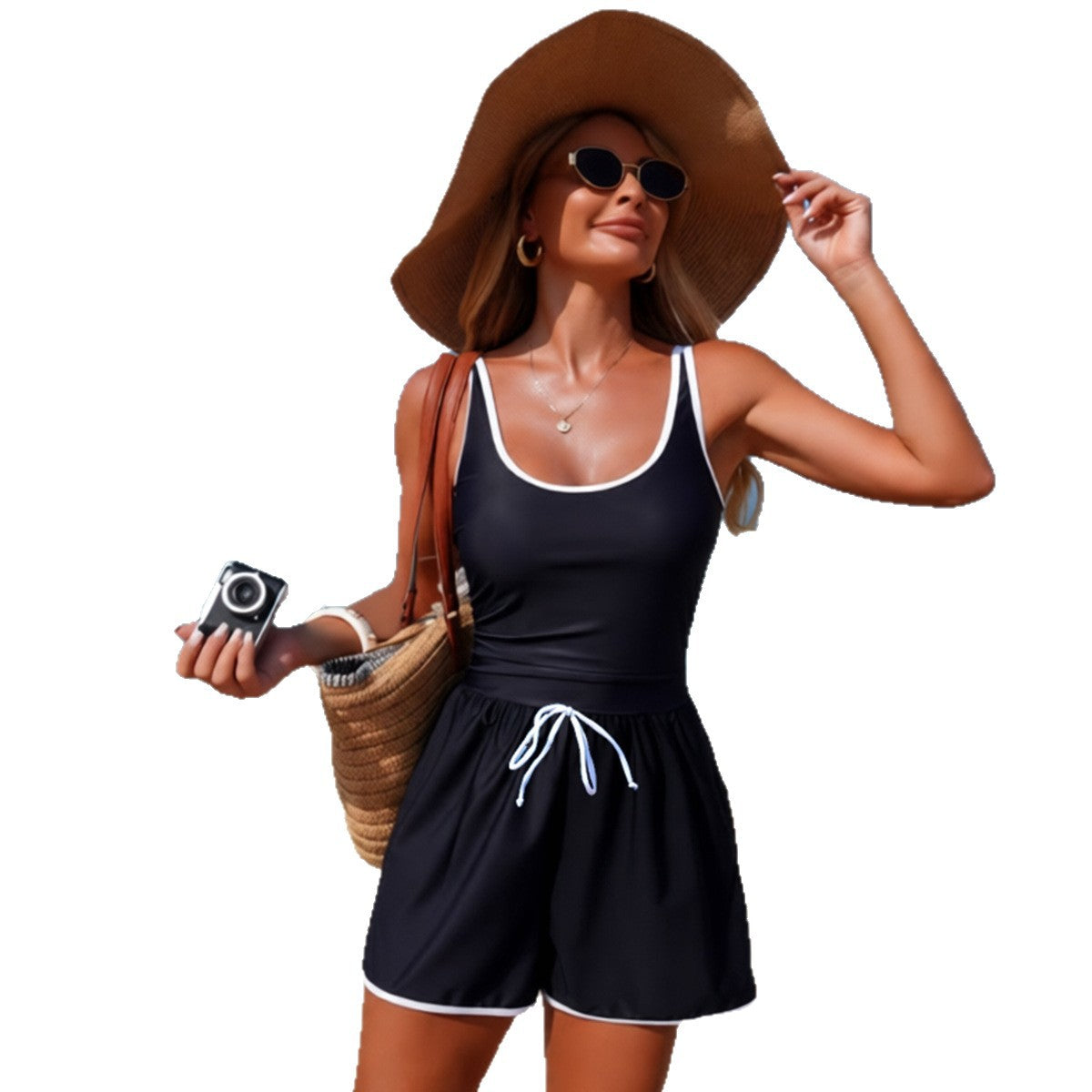 Women's Minimalist Sports One-Piece Swimsuit | Nylon Swimwear