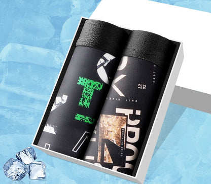 Men's Ice Silk Two-Tone Sport Boxer Shorts