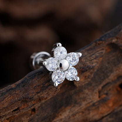 Micro-Set Zircon Ear Cuff | Minimalist Stainless Steel Single Ear Stud