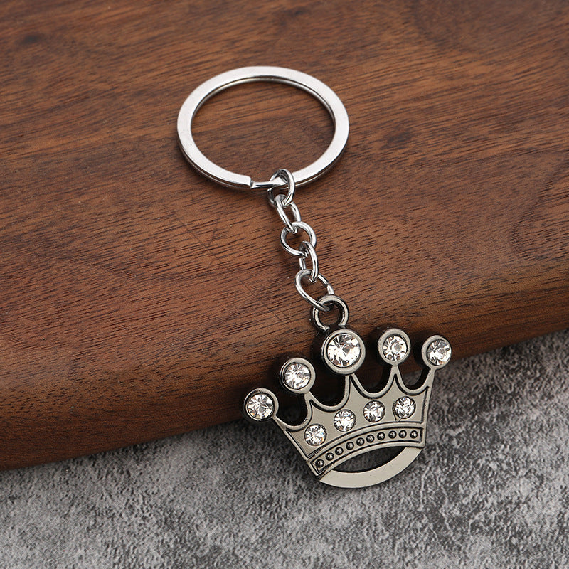 Diamond Crown Keychain | King & Queen Zinc Alloy Charm | Couples Gift