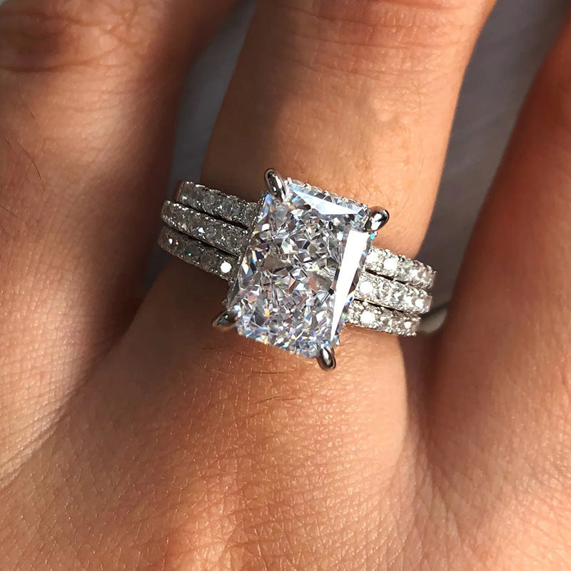 Diamond-Style Copper Ring Set | Electroplated Gold & Silver Stacking Rings