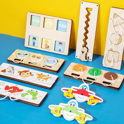 Montessori Wooden Busy Board Toy – Educational Activity Board, Ages 4–6