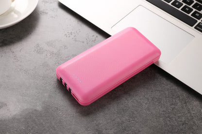10,000mAh Portable Power Bank – Multi-USB Output Pink, Green, Black & White