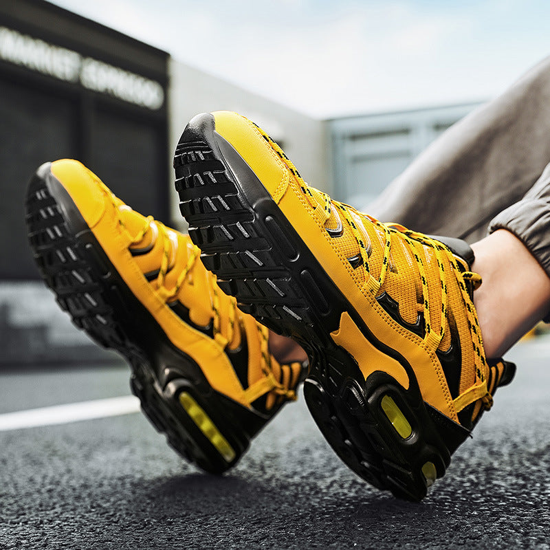 Men's Breathable Mesh Sports Shoes – Bold Colour Casual Trainers