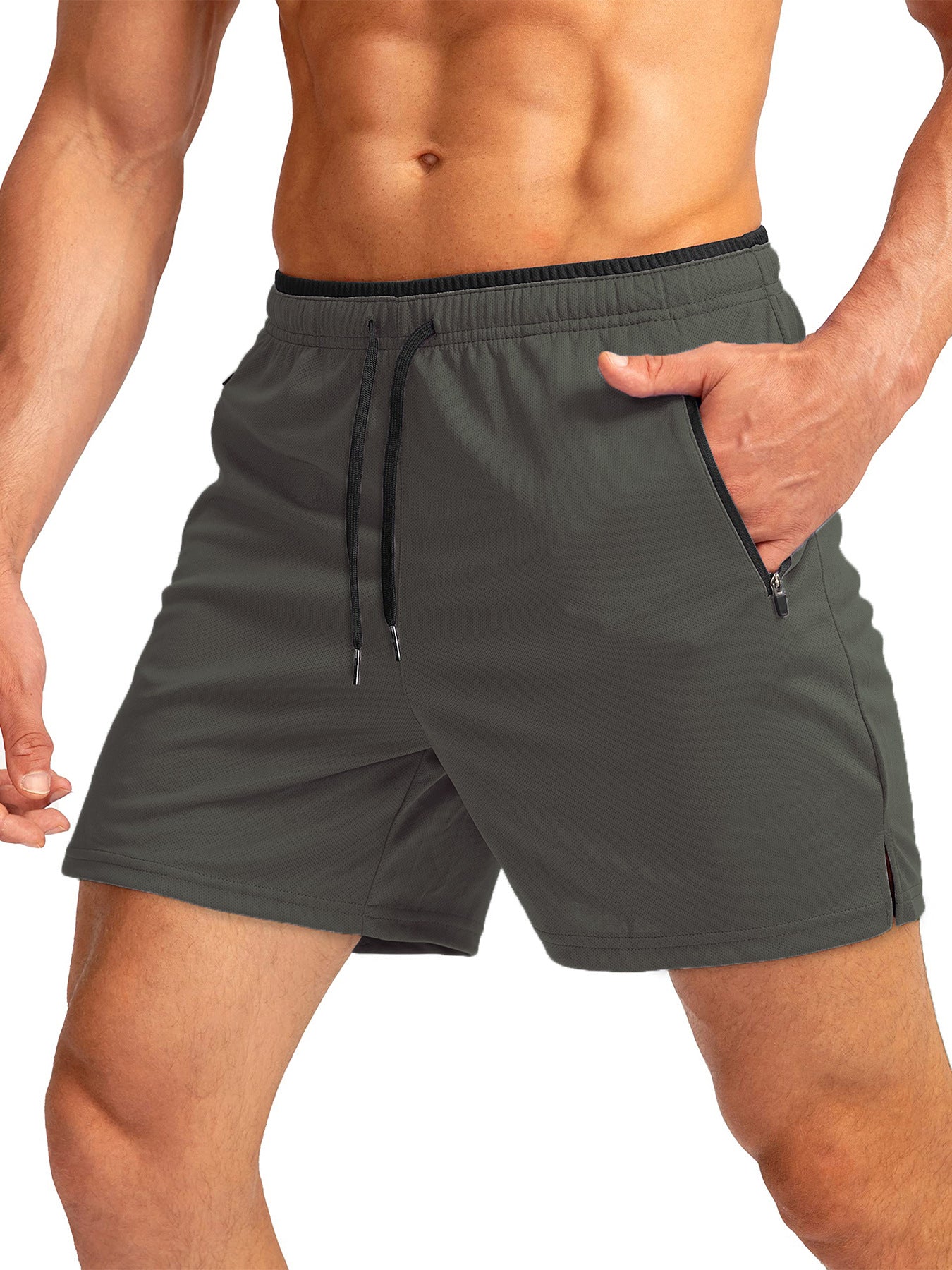 Men's Quick-Dry Running Shorts | Belt & Zipper Pocket Lightweight S-3XL