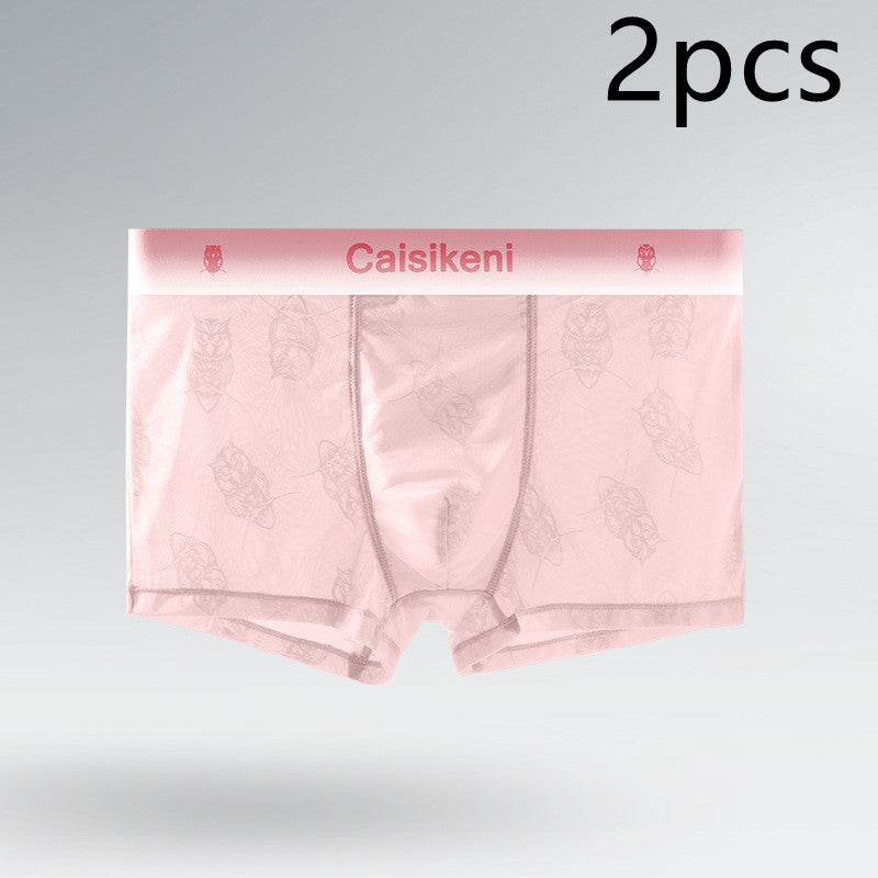 Men's Ice Silk Mesh Boxer Briefs – Quick-Dry Gradient Underwear