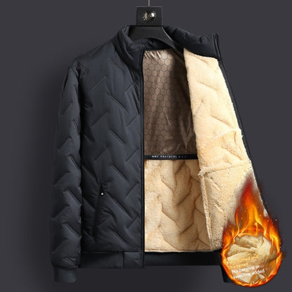 Men's Mid-Length Corduroy Padded Coat - Cotton-Lined Winter Jacket