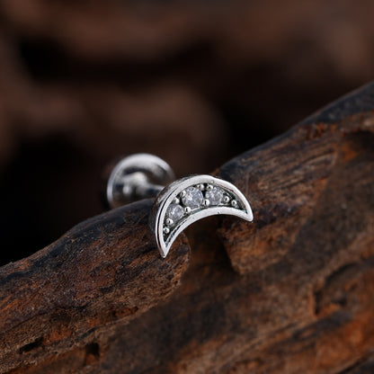 Micro-Set Zircon Ear Cuff | Minimalist Stainless Steel Single Ear Stud