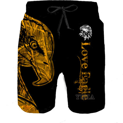 Men's Printed Cropped Beach Shorts