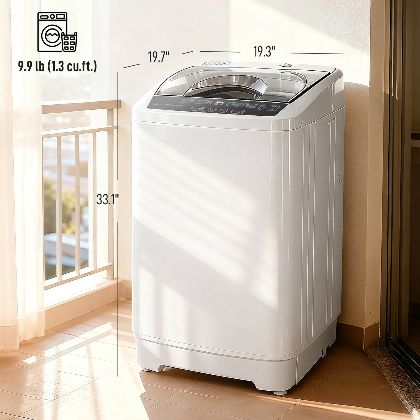 Compact Portable Washing Machine – Fully Automatic, 8 Programs, 4.5kg
