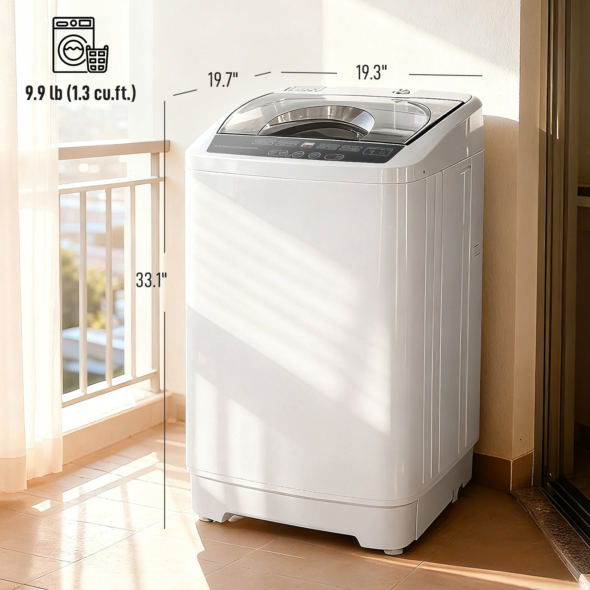 Compact Portable Washing Machine – Fully Automatic, 8 Programs, 4.5kg