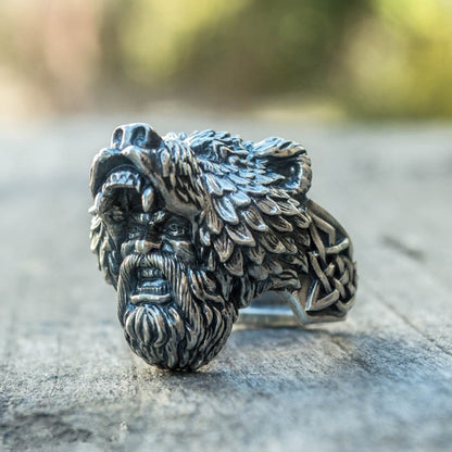 Men's Viking Bear Head Celtic Ring – Norse Warrior Alloy Band