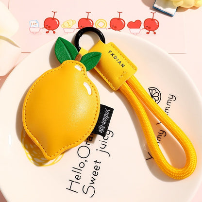Cute Fruit Leather Keyring | Peach, Lemon & Cherry
