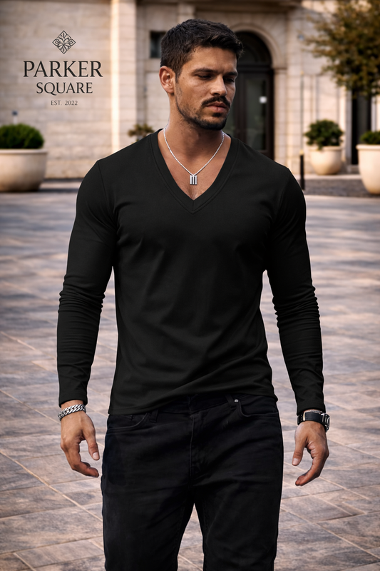 Men's Solid Colour V-Neck T-Shirt - Short Sleeve Casual Tee 7 Colours