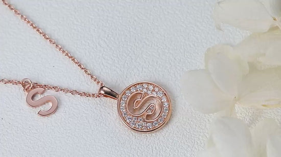 Moissanite Letter S Necklace | Platinum-Plated S925 Silver | GRA Certified