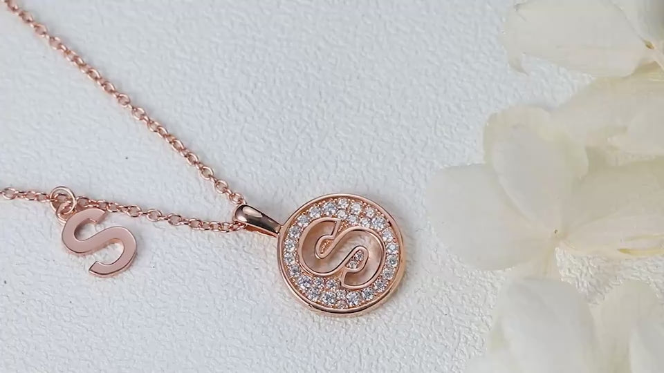 Moissanite Letter S Necklace | Platinum-Plated S925 Silver | GRA Certified