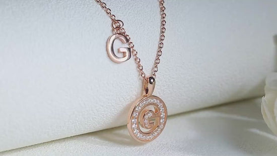 S925 Silver Moissanite Letter G Necklace | GRA Certified