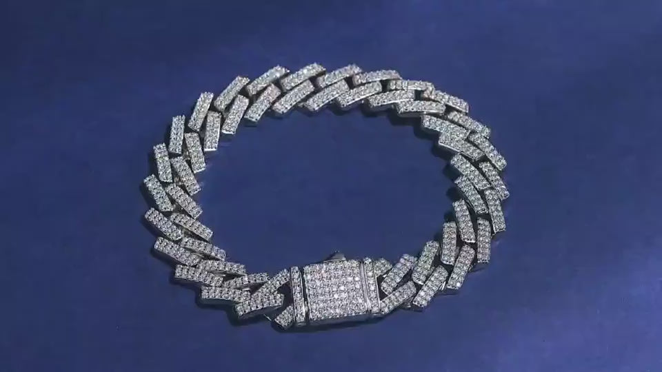 Moissanite 925 Sterling Silver Platinum-Plated Tennis Bracelet | 10mm & 14mm | GRA Certified