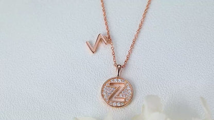 Moissanite Letter Z Necklace | Platinum-Plated S925 Silver | GRA Certified
