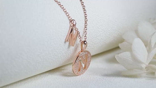 S925 Silver Moissanite Initial N Pendant Necklace