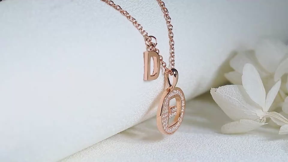 S925 Silver Moissanite Letter D Necklace | GRA Certified