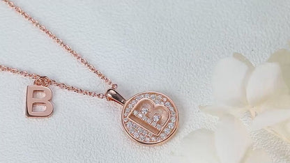 S925 Silver Moissanite Letter B Necklace | GRA Certified