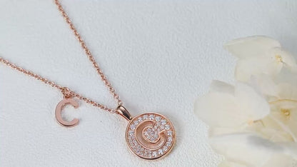 S925 Silver Moissanite Letter C Necklace | GRA Certified
